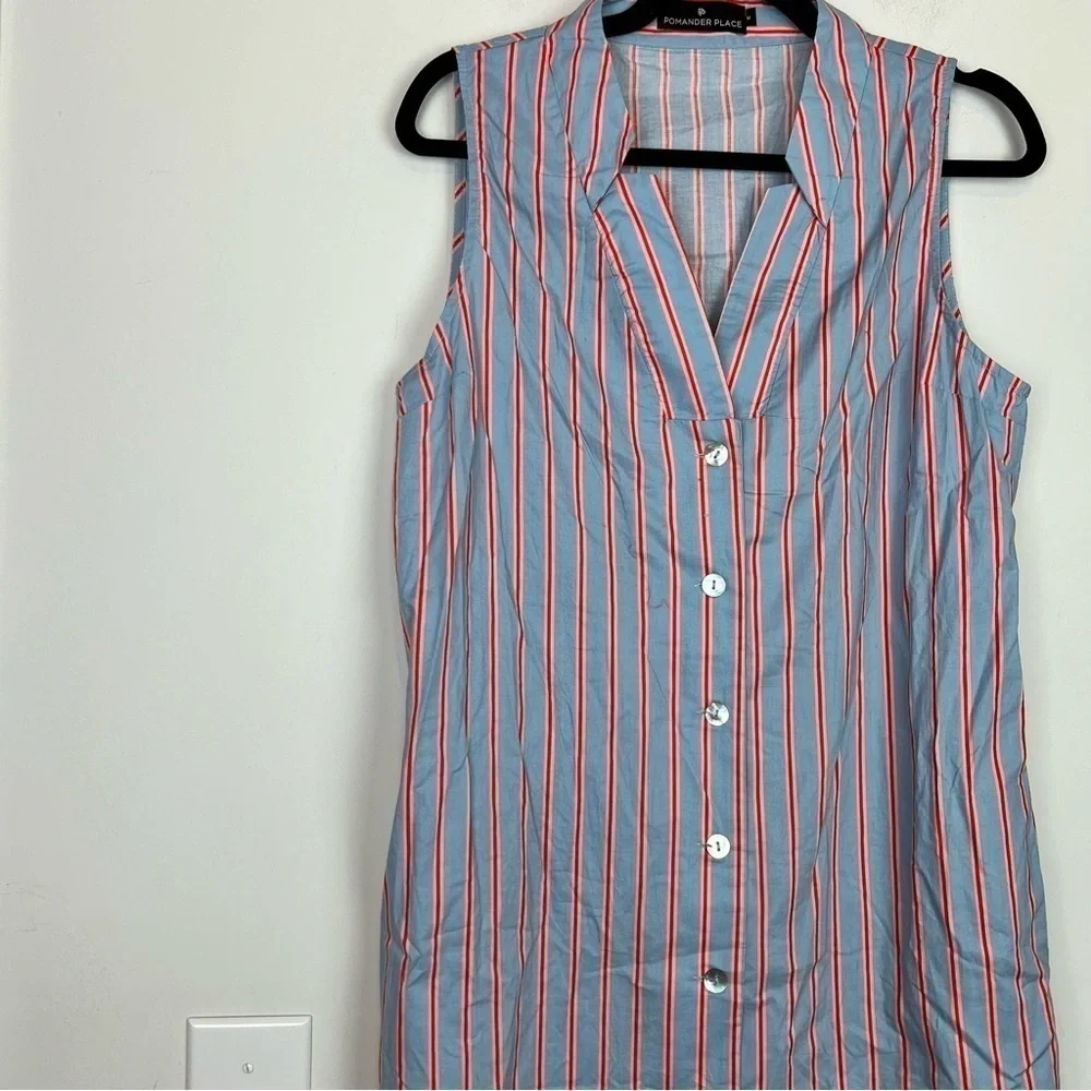 Tuckernuck Pomander Place  Maxi Dress womens M Blue Striped Lara Summer Dress - Picture 9 of 11